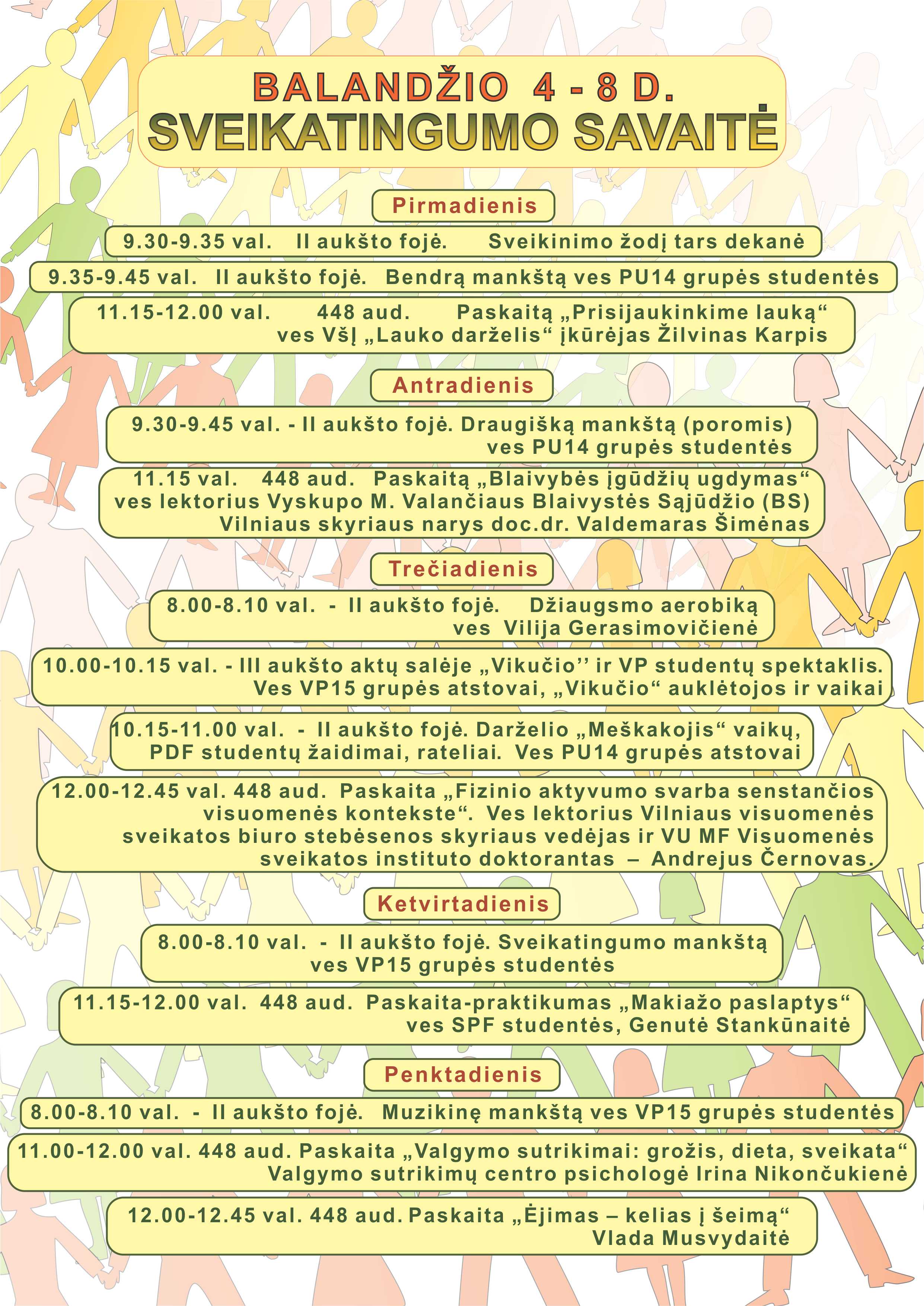 Sveikatingumo savaitės renginiai